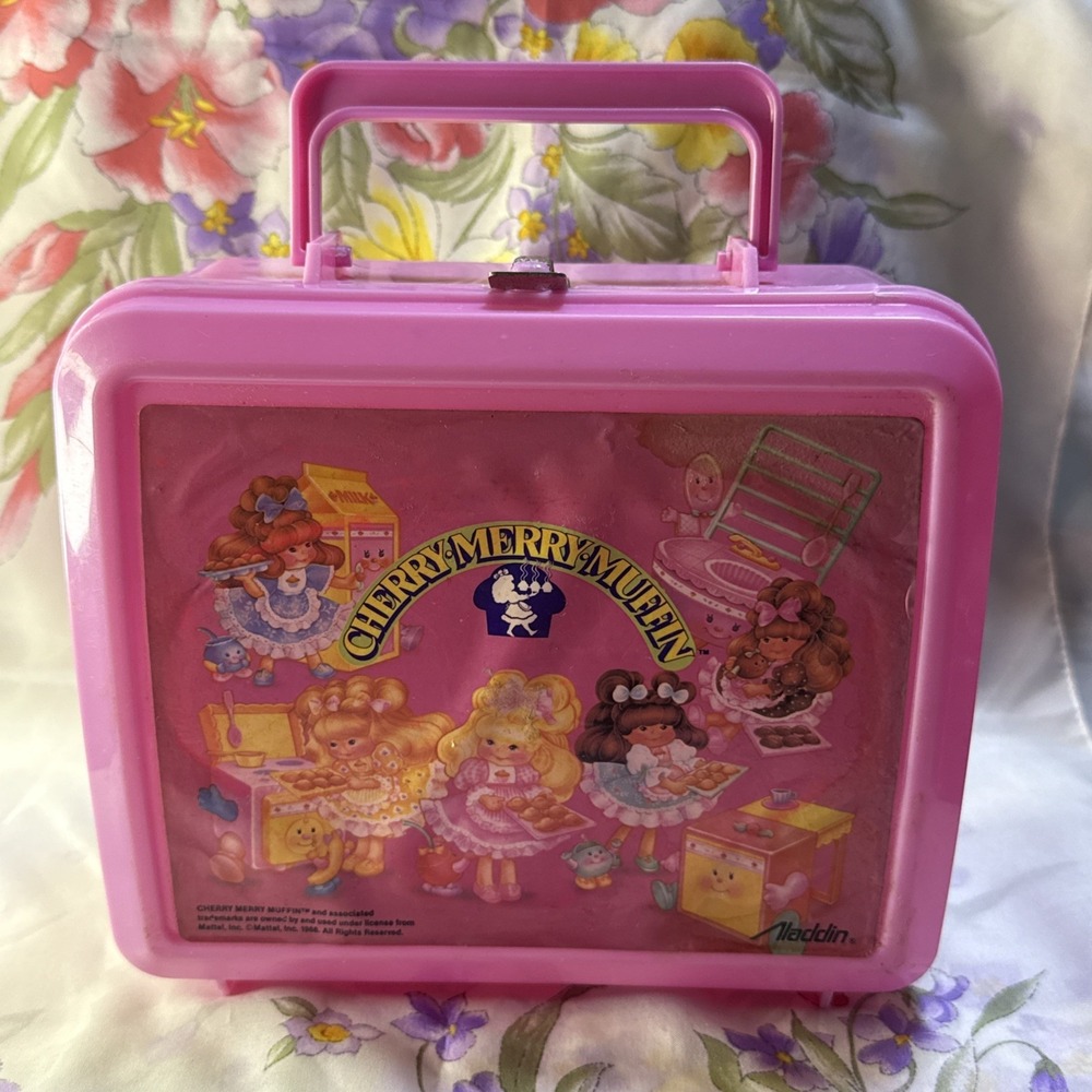 Vintage 1988 Aladdin Cherry Merry Muffin Plastic Lunchbox Lunch Box No Thermos